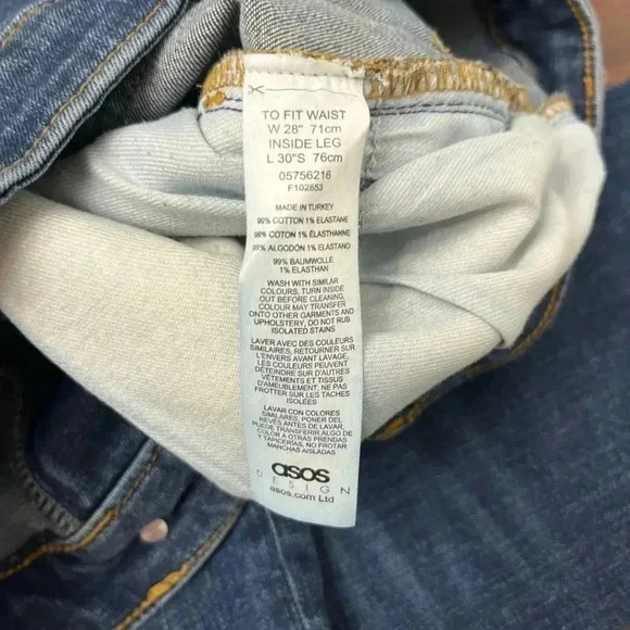 ASOS Jeans Skinny Straight Size 28 X 30 cropped denim blue fall preppy hipster - Picture 4 of 9